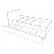 Single size bed with optional trundle bed or drawers